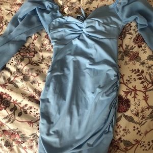 off the shoulder tight cinched princess dress